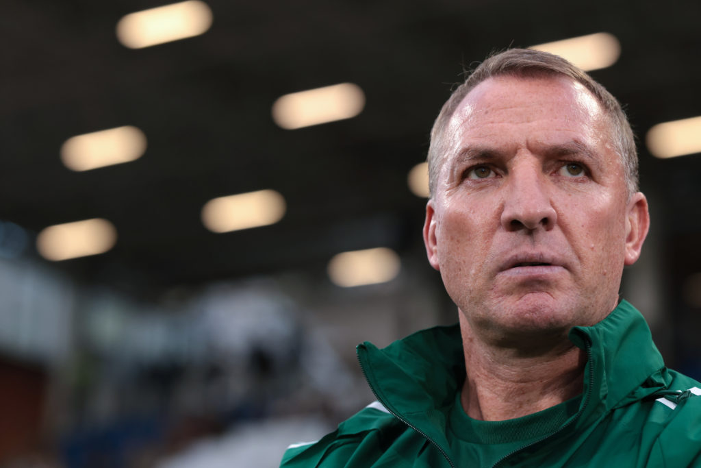 Brendan Rodgers Head coach of Celtic looks on