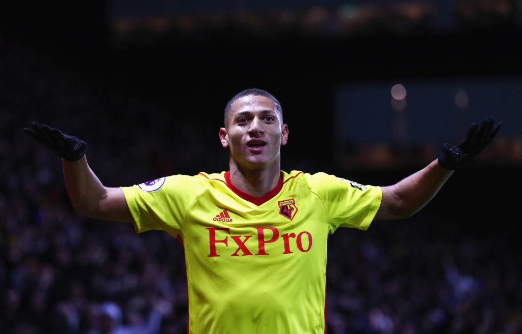 Richarlison playing for Watford against West Ham