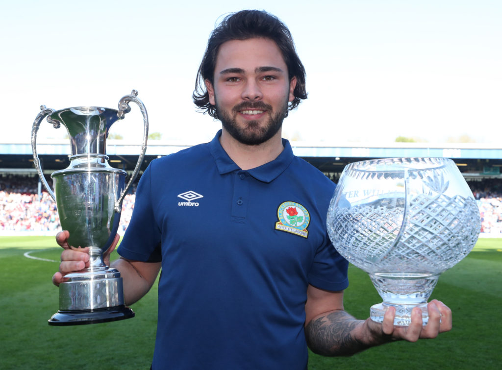 Bradley Dack being presented with end of season awards against Oxford United