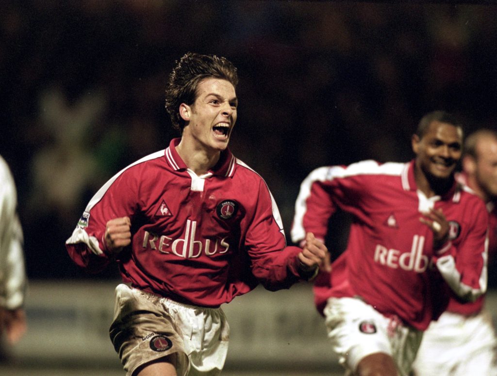 Scott Parker celebrating for Charlton Athletic