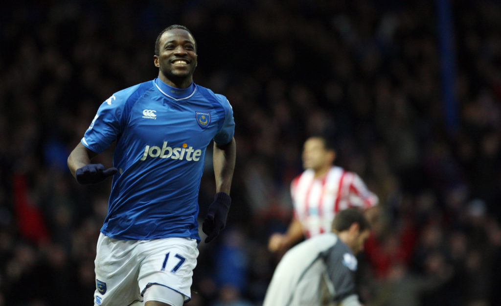John Utaka for Portsmouth in the FA Cup against Sunderland.