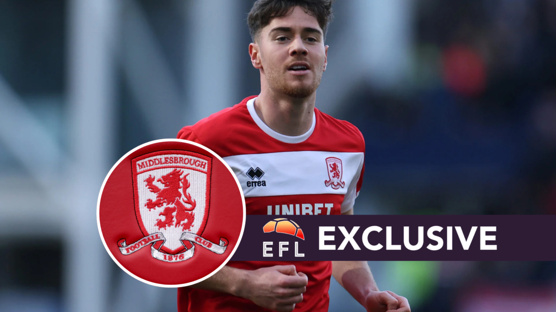 The Middlesbrough logo on the seats in the dugout during the Premier League match between Middlesbrough and Stoke City. Hayden Hackney of Middlesbr...