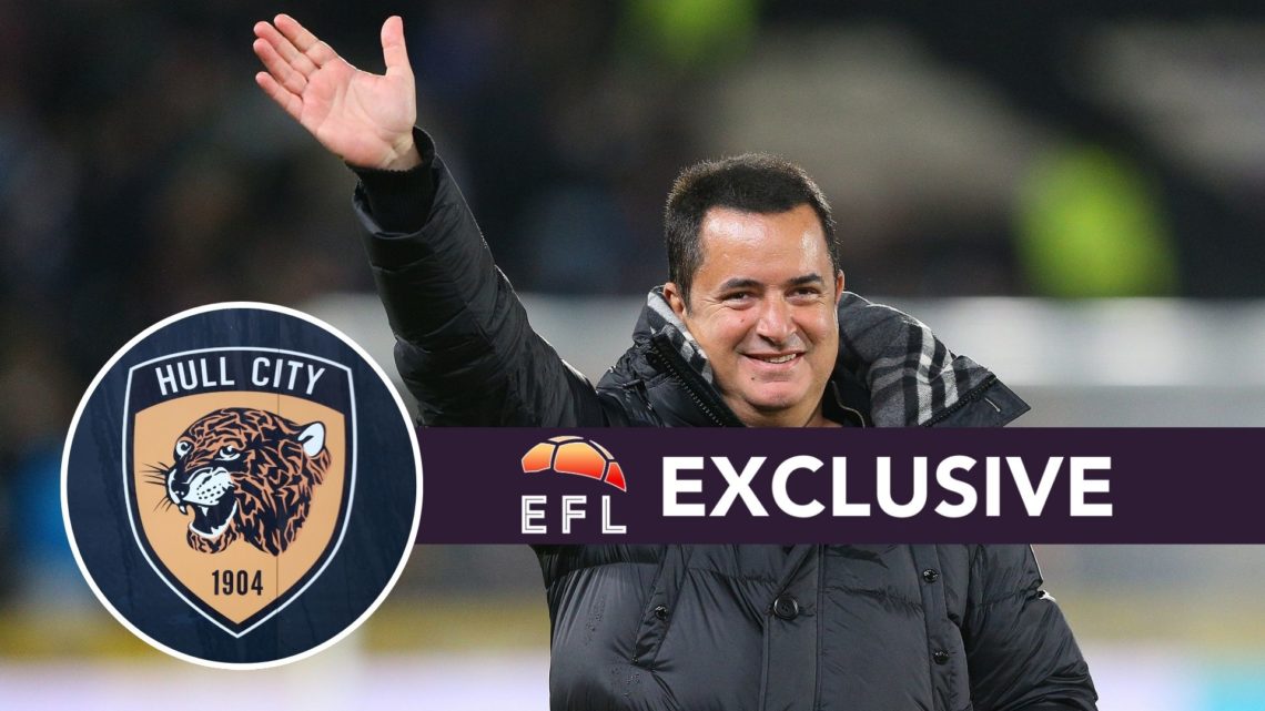 An image of Hull City owner Acun Ilicali with an inset of the Hull badge and exclusive banner.