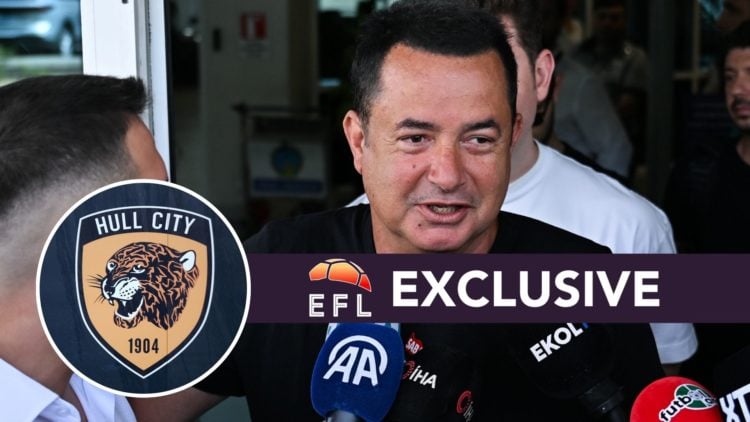 An image of Acun Ilicali with an inset of the Hull City badge and exclusive banner.