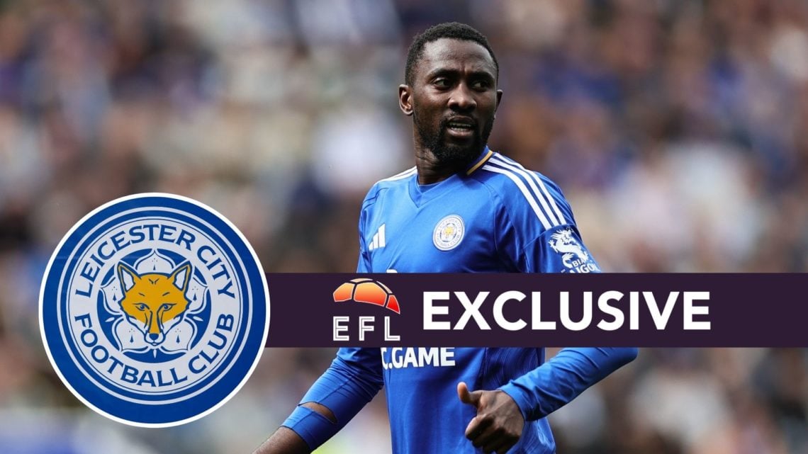 An image of Wilfred Ndidi with an inset of the Leicester City badge and exclusive banner.