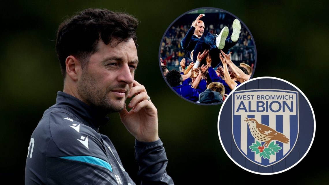 Main image, Ryan Mason Head Coach of West Bromwich Albion looks on during a training at West Bromwich Albion Training Ground on June 25, 2025 in Wa...