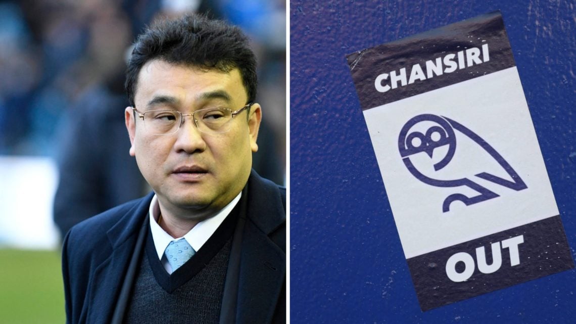 Dejphon Chansiri during Sheffield Wednesday v Preston North End - Sky Bet Championship. A Chansiri Out sticker during Sheffield Wednesday v Queens ...