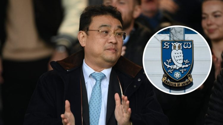 Sheffield Wednesday owner Dejphon Chansiri looks on before the Sky Bet League One Play-Off Semi-Final First Leg match between Peterborough United a...