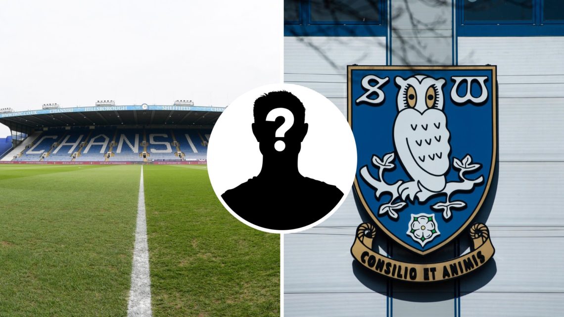 Sheffield Wednesday's Hillsborough Stadium before a Championship game and the Sheffield Wednesday FC badge. Inset, a mystery Sheffield Wednesday pl...