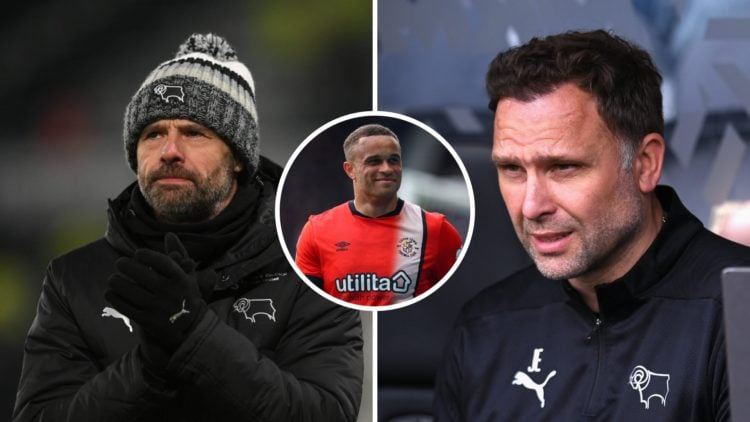 Derby manager, Paul Warne, looks dejected after a defeat during the Sky Bet Championship match between Derby County and Swansea City at Pride Park ...