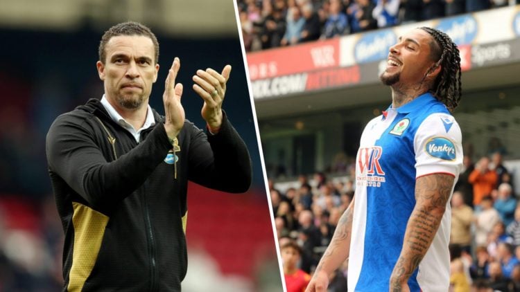Blackburn Rovers manager Valerien Ismael applauds the fans at the final whistle during the Sky Bet Championship match between Blackburn Rovers FC a...