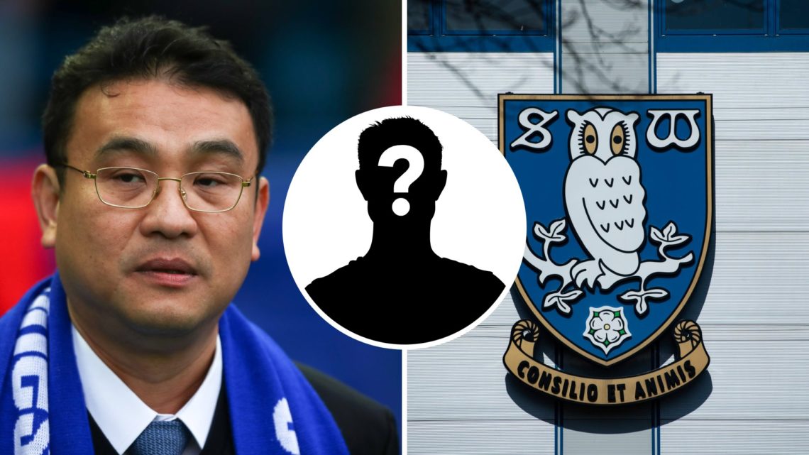 Sheffield Wednesday owner Dejphon Chansiri watches a Championship game at Hillsborough Stadium, and the Sheffield Wednesday FC badge. Overlaid, a m...