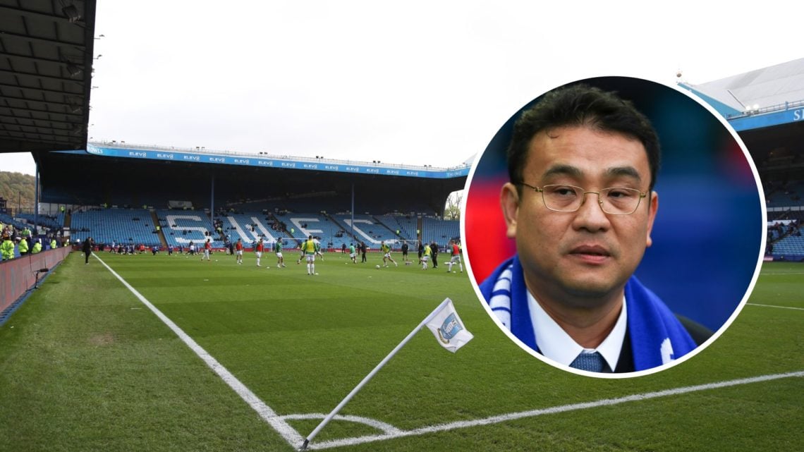 Sheffield Wednesday corner flag at Hillsborough. Dejphon Chansiri owner / chairman of Sheffield Wednesday during the Sky Bet Championship match bet...