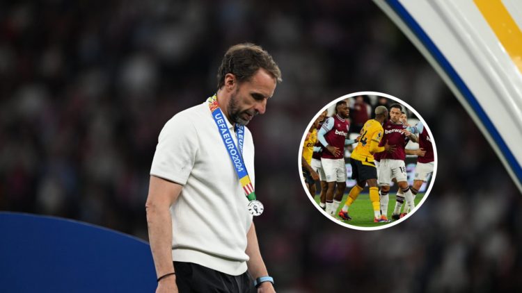 An image of Gareth Southgate with an inset of Danny Ings