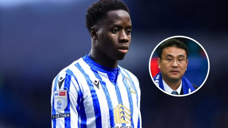 Djeidi Gassama of Sheffield Wednesday looks on during the Sky Bet Championship match between Sheffield Wednesday FC and Luton Town FC. Inset, Dejph...