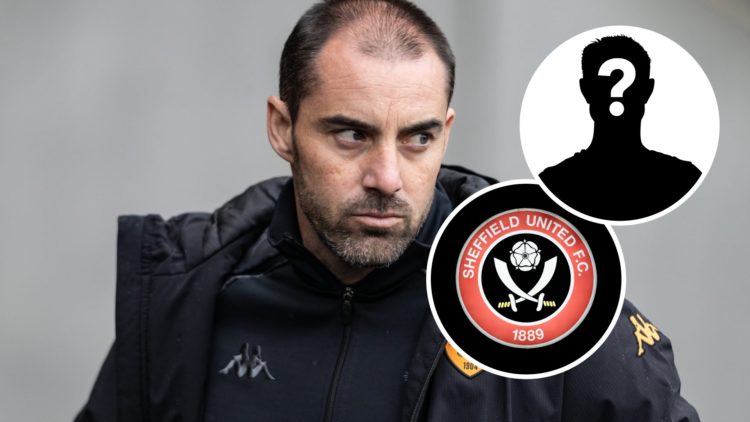 Sheffield United manager Ruben Selles during time as Hull City FC manager. Overlaid, the Sheffield United FC badge and a mystery player