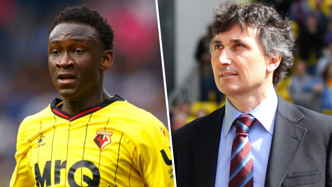 Split image of Watford star Mamadou Doumbia and Watford owner Gino Pozzo.