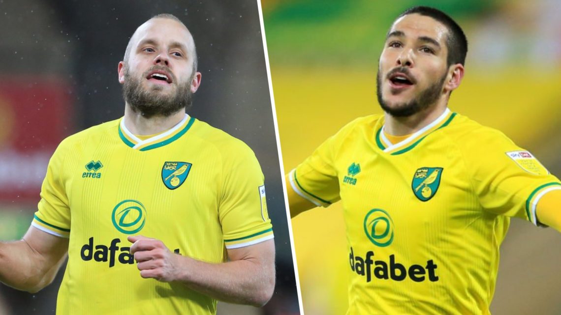 Split image of former Norwich City stars Teemu Pukki (L) and Emi Buendia (R)