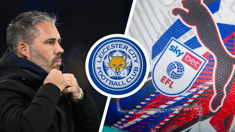 Martí Cifuentes, manager of QPR looks on. A detailed view of the EFL logo on a football before a Championship game. Leicester City badge - photo ta...