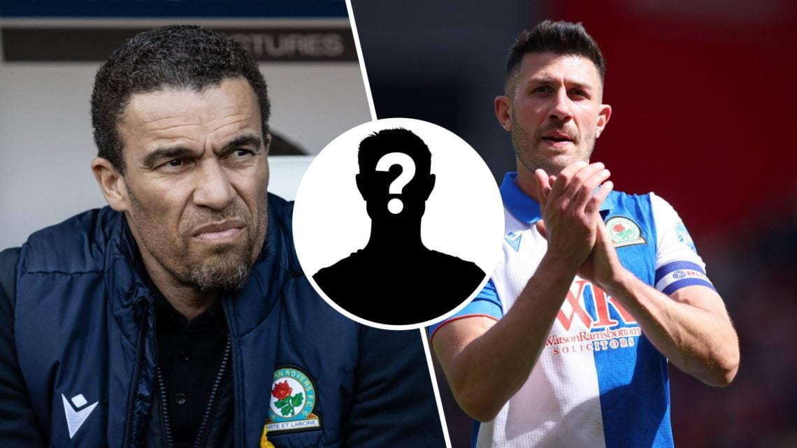 Valérien Ismaël in charge of Blackburn Rovers against Derby County (L). Danny Batth of Blackburn Rovers applauds the fans after the Sky Bet Champio...