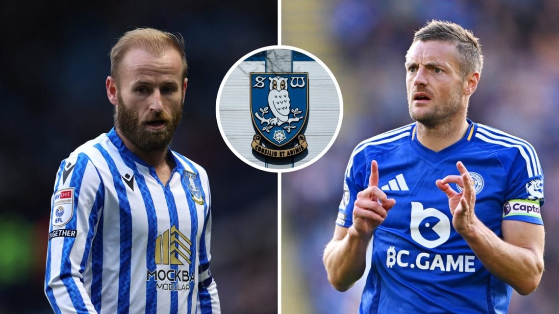 Split image of Barry Bannan (L) and Jamie Vardy (R) with Sheffield Wednesday badge inset.