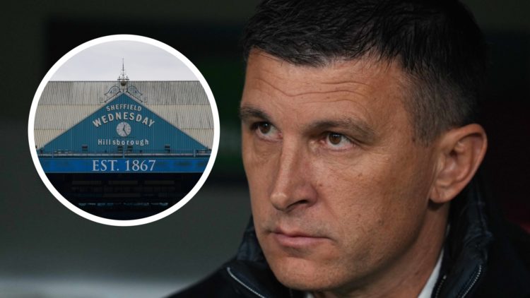 Sergej Jakirovic of GNK Dinamo. Inset: A general view of Hillsborough Stadium