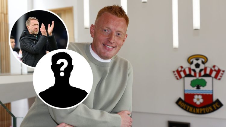 Southampton FC manager Will Still. Inset, West Ham United manager Graham Potter and a mystery player