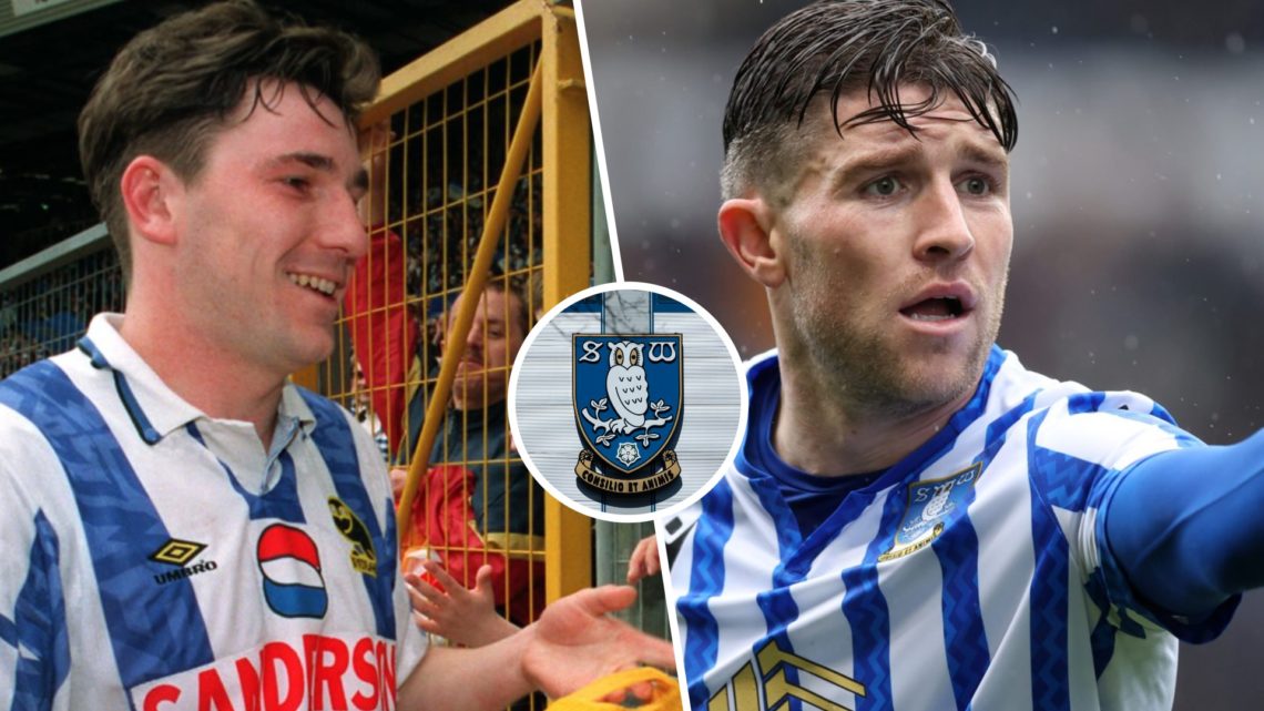 Split image of David Hirst (L) and Josh Windass (R) with Sheffield Wednesday badge inset.