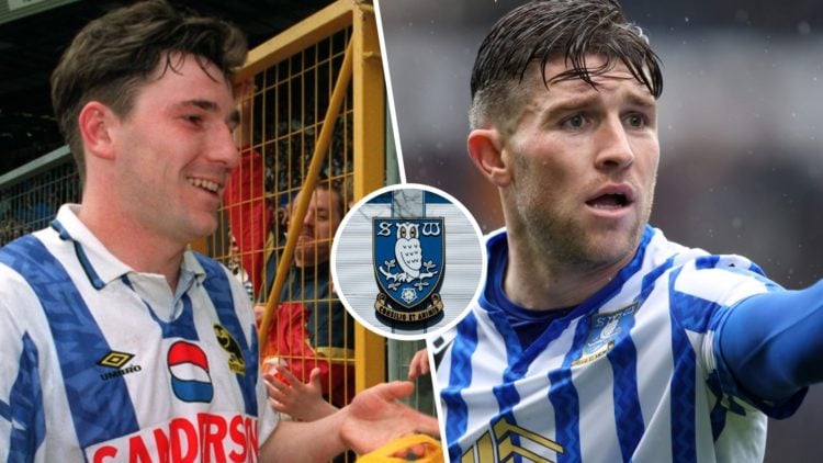Split image of David Hirst (L) and Josh Windass (R) with Sheffield Wednesday badge inset.