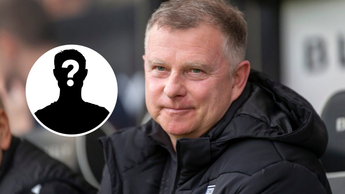 Stoke City manager Mark Robins. Inset, mystery player graphic.