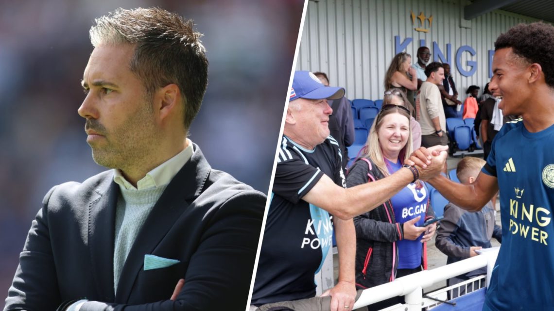 Leicester manager Marti Cifuentes. Louis Page after preseason game.