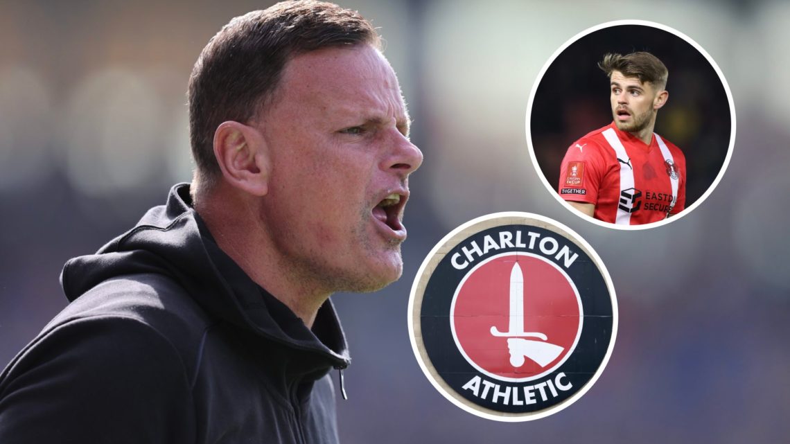 An image of Richie Wellens with insets of Charlie Kelman and the Charlton Athletic badge