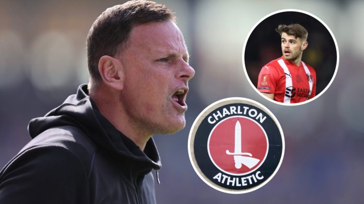 An image of Richie Wellens with insets of Charlie Kelman and the Charlton Athletic badge