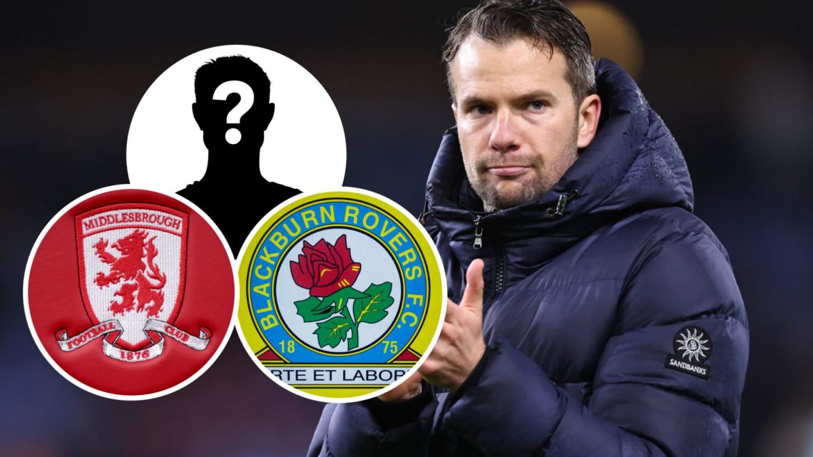 Plymouth Argyle FC manager Tom Cleverley during time as Watford FC head coach. Inset, a mystery player with the Middlesbrough FC badge and Blackbur...