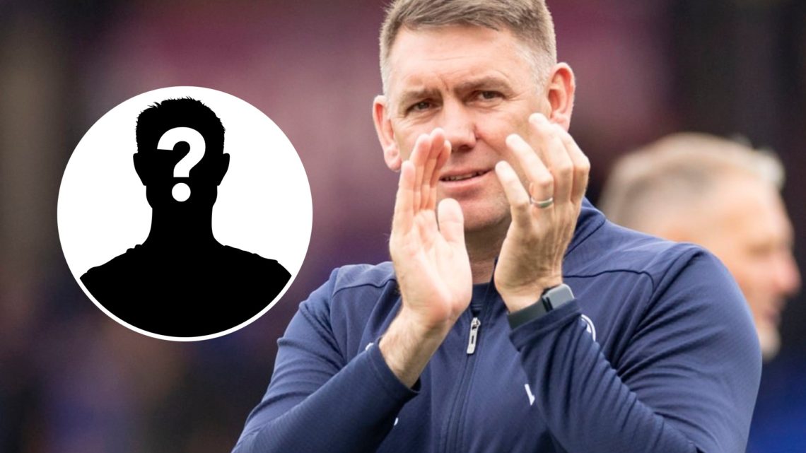 Stockport County manager Dave Challinor. Inset, mystery player graphic.