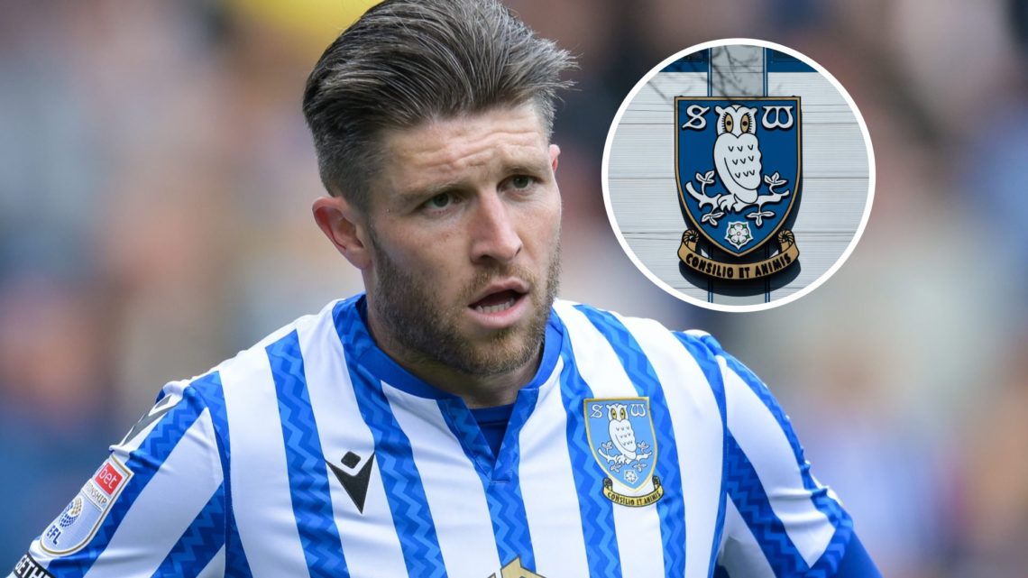Josh Windass reacts in a Championship game for Sheffield Wednesday FC. Inset, the Sheffield Wednesday FC badge