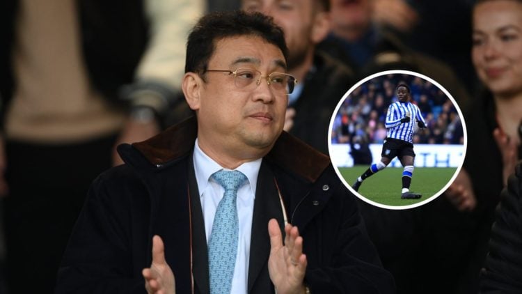 An image of Sheffield Wednesday owner Dejphon Chansiri and an inset of winger Djeidi Gassama