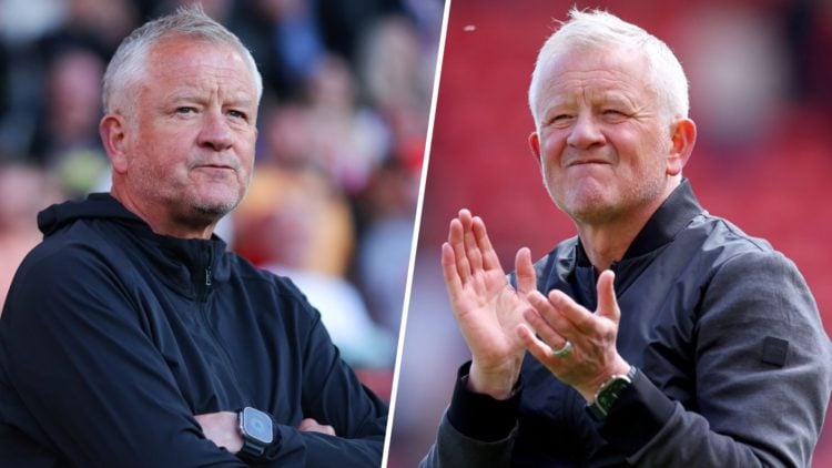 Chris Wilder, manager of Sheffield United, looks on during the Sky Bet Championship Play-Off Semi Final Second Leg match between Sheffield United a...