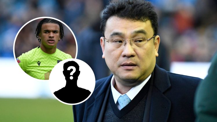 Sheffield Wednesday owner Dejphon Chansiri. Inset, Pierce Charles and a mystery player graphic.