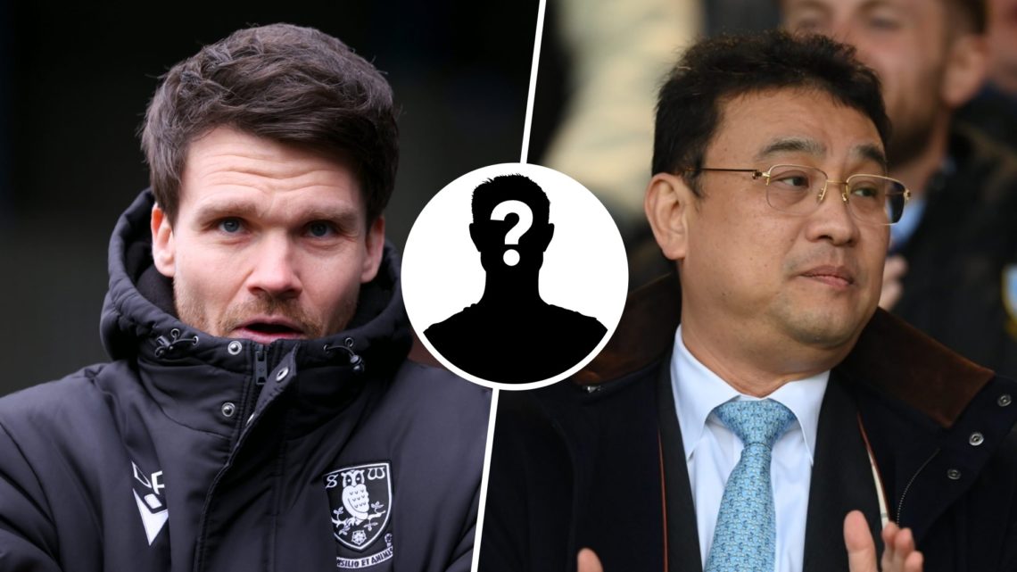 Danny Rohl, manager of Sheffield Wednesday (left), Sheffield Wednesday owner Dejphon Chansiri looks on (right). Inset: Mystery person.