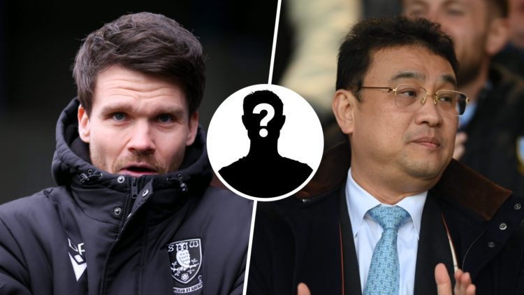 Danny Rohl, manager of Sheffield Wednesday (left), Sheffield Wednesday owner Dejphon Chansiri looks on (right). Inset: Mystery person.