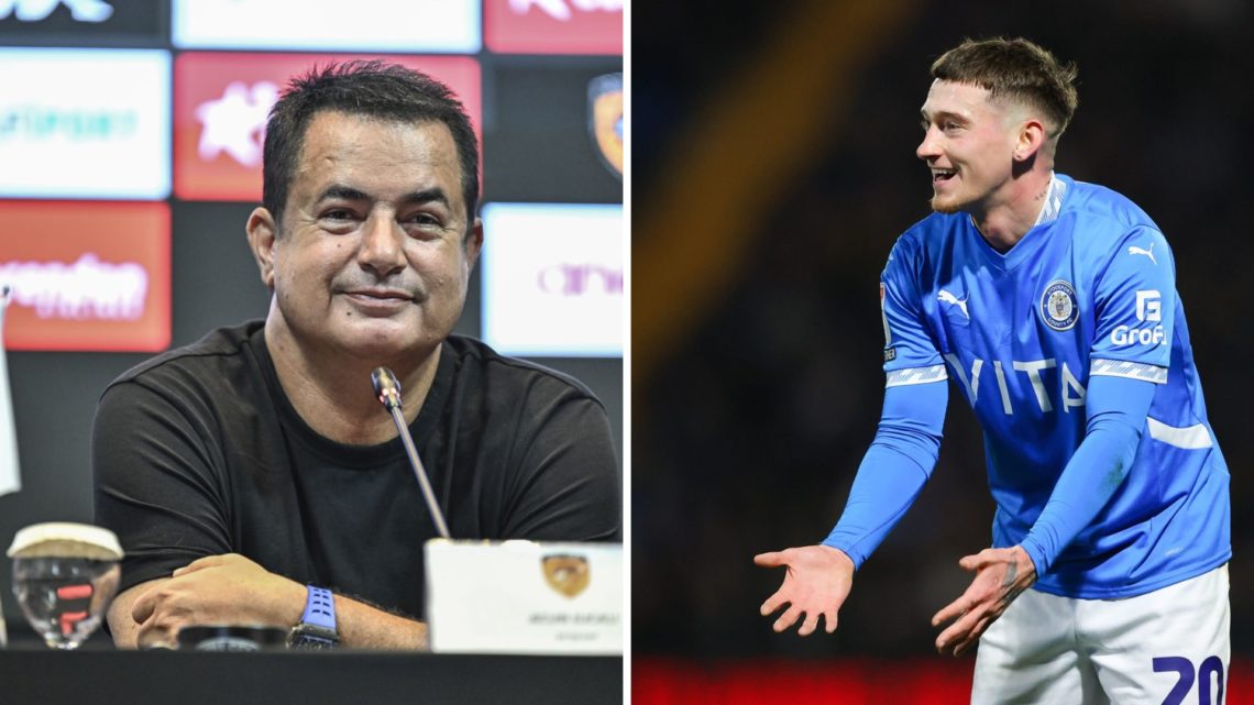 Hull City chairman Acun Ilicali during a press conference. Louie Barry of Stockport County during the Sky Bet League One match between Stockport Co...
