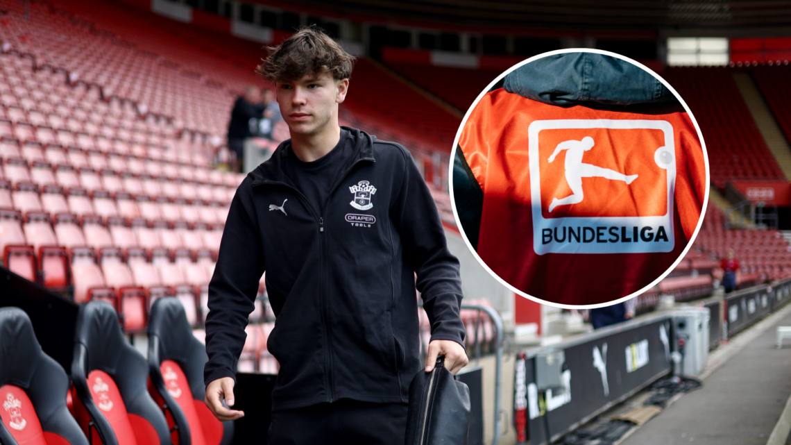 Tyler Dibling of Southampton ahead of the Premier League match between Southampton FC and Fulham FC at St Mary's Stadium. Inset, The bundesliga sig...