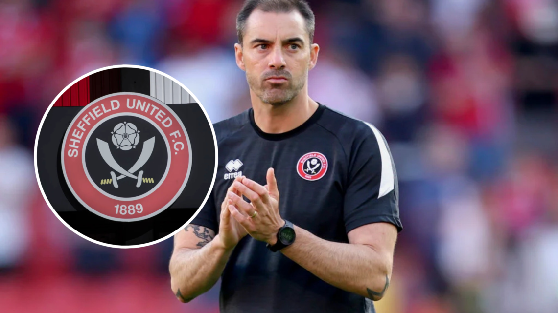 Ruben Selles, Manager of Sheffield United, applauds the fans following defeat during the Sky Bet Championship match between Sheffield United and Br...