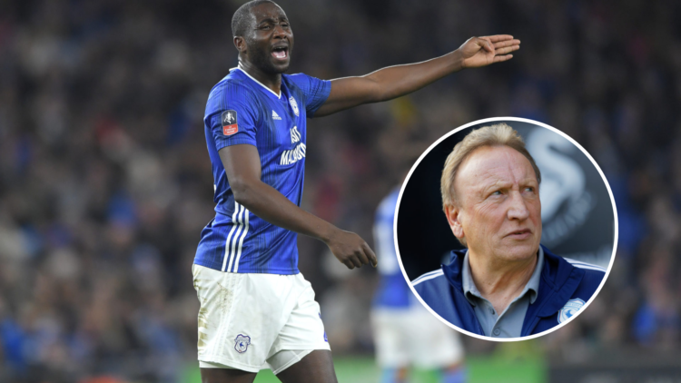 Cardiff defender Sol Bamba in action during the FA Cup Fourth Round Replay match between Cardiff City and Reading . Inset, Cardiff manager Neil War...