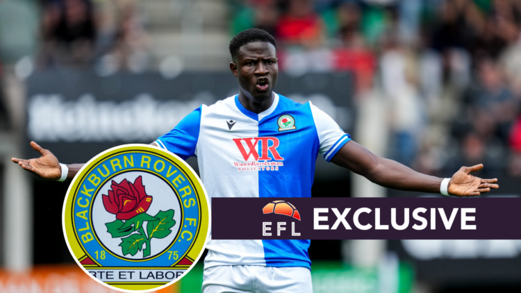 Makhtar Gueye of Blackburn Rovers reacts during the Pre-Season Friendly between N.E.C. Nijmegen and Blackburn Rovers. Inset, Blackburn Rovers coat ...