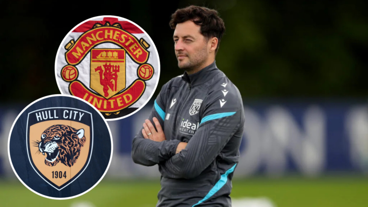 Ryan Mason Head Coach of West Bromwich Albion watches over the start of preseason testing as West Bromwich Albion players return to training. Inset...