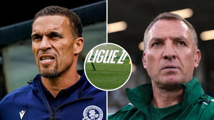 Left, Blackburn Rovers head coach Valerien Ismael looks on prior to the Pre-Season Friendly between N.E.C. Nijmegen and Blackburn Rovers. Right, Br...