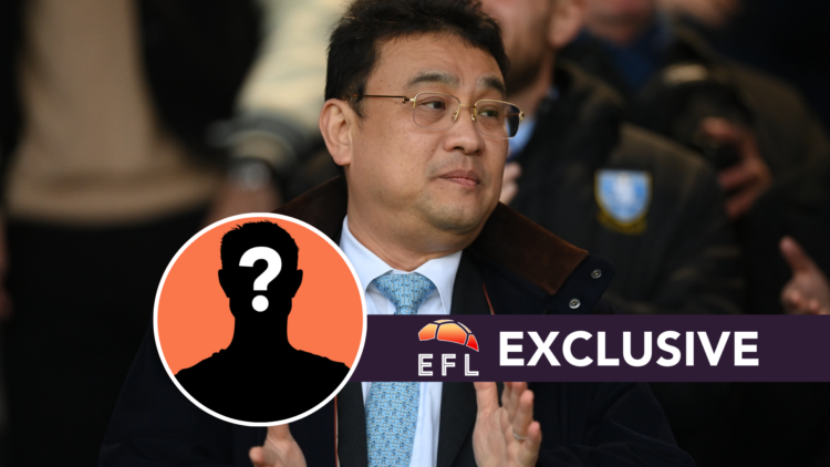 Sheffield Wednesday chairman Dejphon Chansiri. Inset, mystery player graphic. Overlaid, exclusive branding.