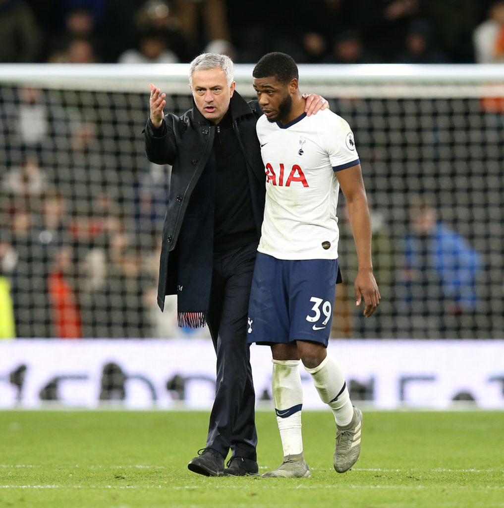 Jose Mourinho with Japhet Tanganga at Spurs